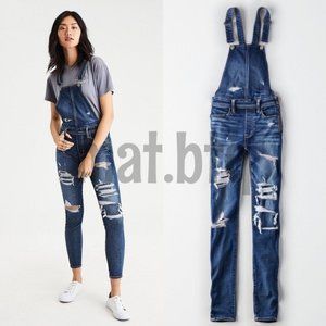 American Eagle Distressed Jegging Denim Overall